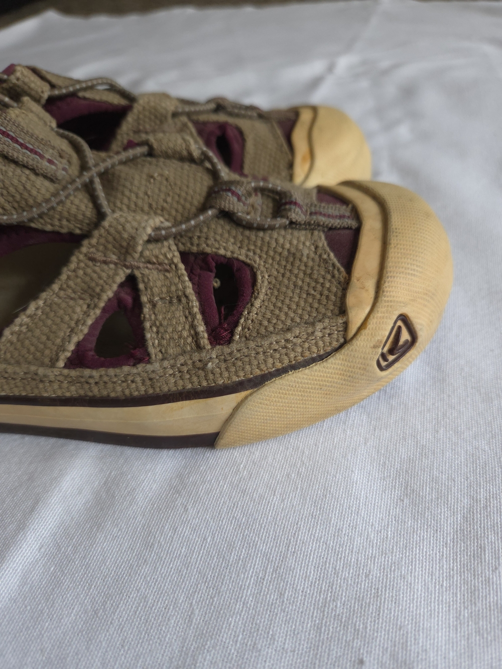 Keen Brown and Maroon Canvas Sport Sandals - Picture 2 of 5